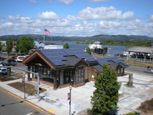 Visitors Center in Coos Bay, powered with solar energy.