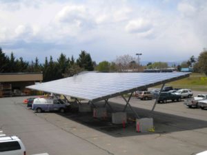 covered parking with solar panel