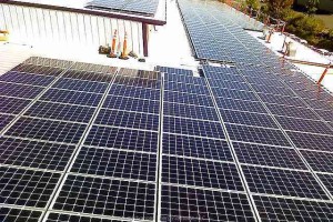 close up of roof mounted solar array installed by aes advanced energy systems