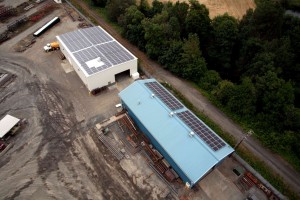 solar electric panels were installed on 2 shop buildings