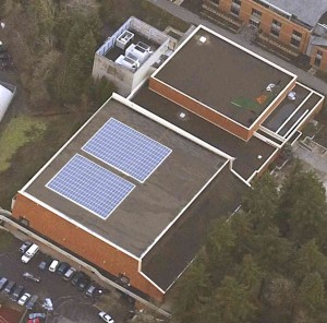 roof mounted college going green solar energy