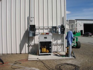 solar panels on the roof inverter on the ground