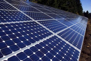 Ground mounted along interstate for renewable energy solar panels electric