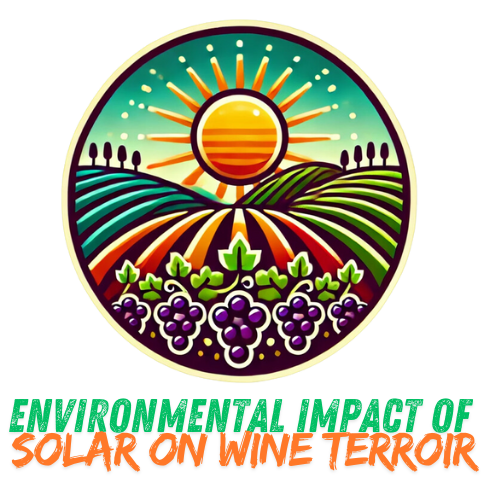 Icon showing sun over vineyards, representing the environmental impact of solar energy on wine terroir.